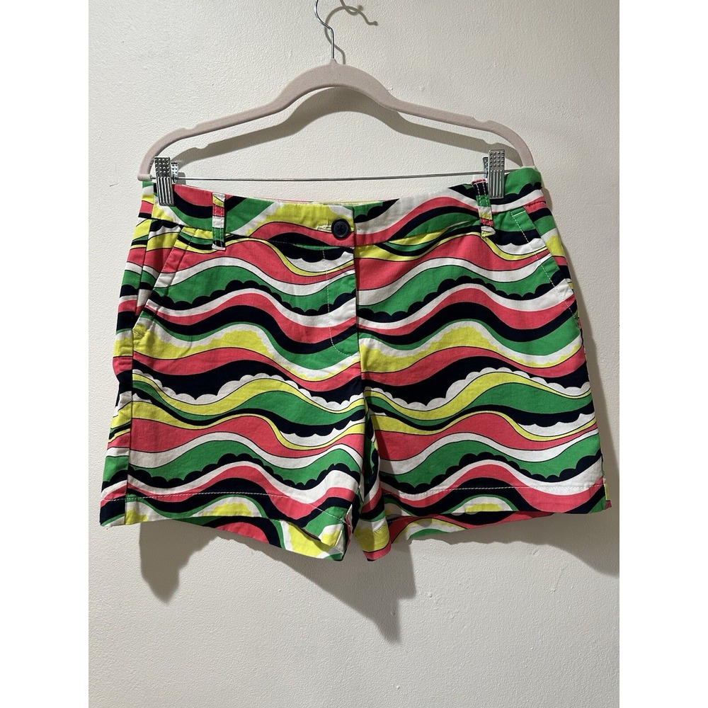 Crown‎ & Ivy  Women Bright Multicolored  Paisley Cotton Blend SZ 12 Short